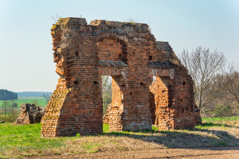 Ruiny pałacu Opalińskich w Radlinie.